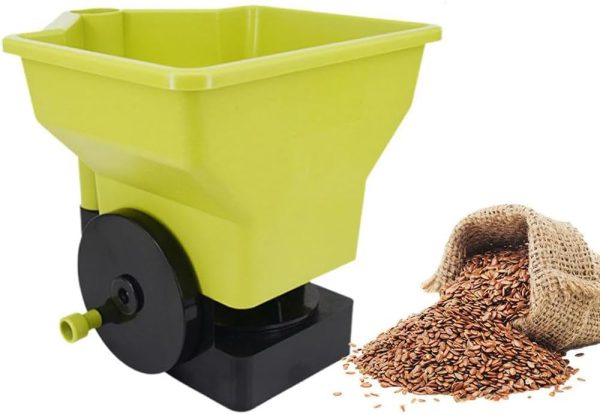 Handheld Grass Seed Spreader,Reusable Garden Supplies Fertilizer Spreader,Manual Labor Saving Handheld Green Spreader,Salt Broadcast Spreader for Lawns (Yellow)