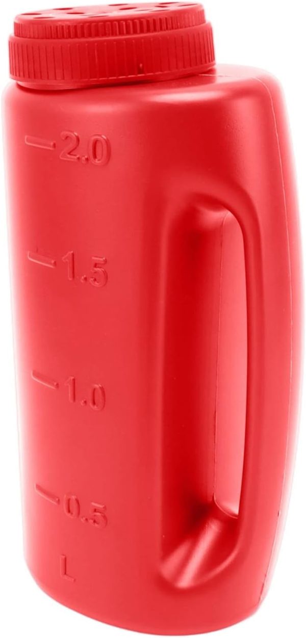 Portable Seed Spreader, Thick Plastic Functional Portable Fertilizer Spreader for Crop Spreading Pot to Melt Ice (Red)