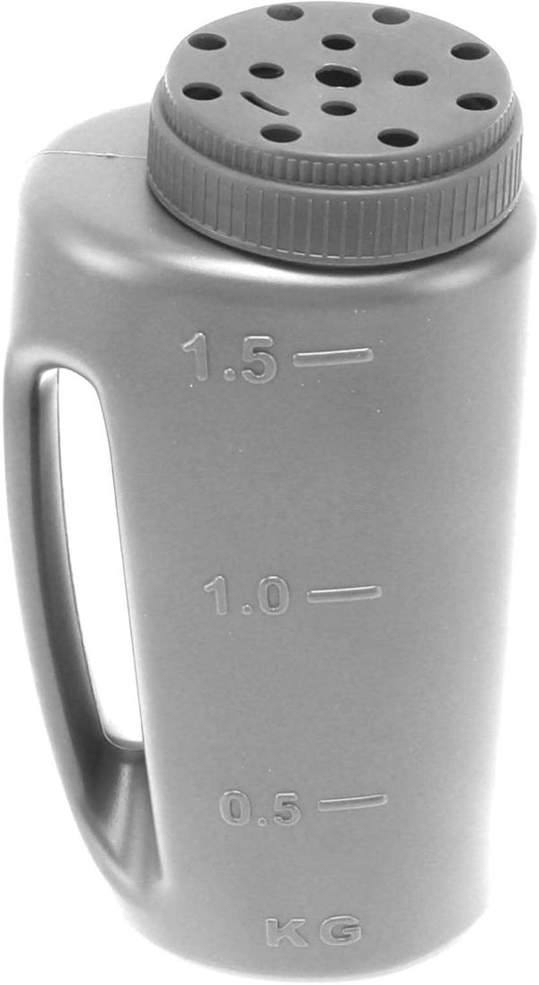Handheld Fertilizer Spreader Hand Held Grass Seed Spreader Crop Spreading Salt Sowing Pot Thick Plastic Material Wide Applications Labor Saving Sturdy Structure (Grey), Gray