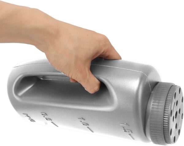 Handheld Fertilizer Spreader Hand Held Grass Seed Spreader Crop Spreading Salt Sowing Pot Thick Plastic Material Wide Applications Labor Saving Sturdy Structure (Grey), Gray - Image 2