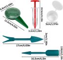 11pcs Mini Handheld Seed Spreader Kit, Plastic Small Sowing Seed Seeder Tiny Manual Planter Dispenser Seedlings Dibber and  Carrot Tool for Lettuce Grass and Spinach