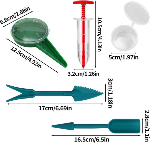 11pcs Mini Handheld Seed Spreader Kit, Plastic Small Sowing Seed Seeder Tiny Manual Planter Dispenser Seedlings Dibber and  Carrot Tool for Lettuce Grass and Spinach - Image 2