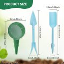 5pcs Small Garden Seed Planter Tool, Plastic Mini Garden Tool Set 2 in 1 Multifunctional Small Shovel and Adjustable Hand Seed Sower for Sowing, Planting, Loosening Soil, Transplanting (Blue)