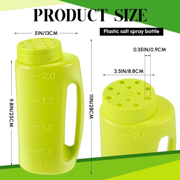 Grass Seed Spreader Hand Spreader Lawn and Garden for Fertilizer Ice Salt Tool for Melt Multiple Adjustable Opening Sizes up to 67 oz Includes 1 Scoop and 1 Pair Gloves(Green) - Image 2