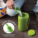 Spreader Shaker Salt Seed Spreader for Seeds 2L Ice Melt Tool Garden Fertilizer Plant Food Spreader Adjustable Handheld Lawn Fertilizer Bottle with Scoop Durable and Practical