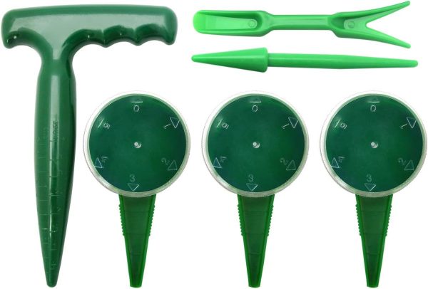 6 Pack Sowing Seeds Dispenser Set, Adjustable Garden Hand Planter Seeder Tool Flower Plant Sow Traditional Sets, Seedlings Dibber and