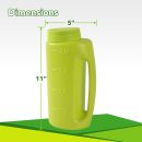 (2-Set) Mulrpose 2L Handheld Spreaders (Blue and Green) - Handheld Shakers for Seeds, Fertilizer, Salt, and More - With an Adjustable Dial for 7 Opening Modes - Includes 2 Scoops (Green)