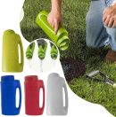 Handheld Grass Seed Spreader - 2L Ice Melt Spreader with Scoop, Fertilizer Spreader Handheld, Ice Melt Spreader with Capacity Scale, Salt Spreader for Garden Lawn Grass Planting (Blue)