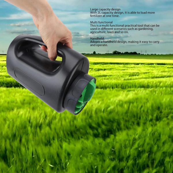 Hand Spreader Shaker, Seed Spreader Hand Held, Saving Evenly Hand Held Salt Spreader for Turf, Fertilizer, Grass Seed, Salt - Image 2