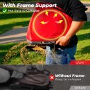 Handheld Bag Seeder Spreader with 25lb Bag, Frame Support, Multiple Spread Options, Enclosed Gears, Rear Baffle, Adjustable Shoulder Strap and Goggles, Red