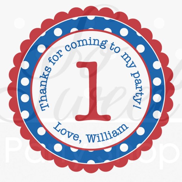 Birthday Party Favor Sticker Labels - Polka Dot Set - Image 3