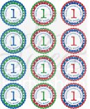 Birthday Party Favor Sticker Labels - Polka Dot Set