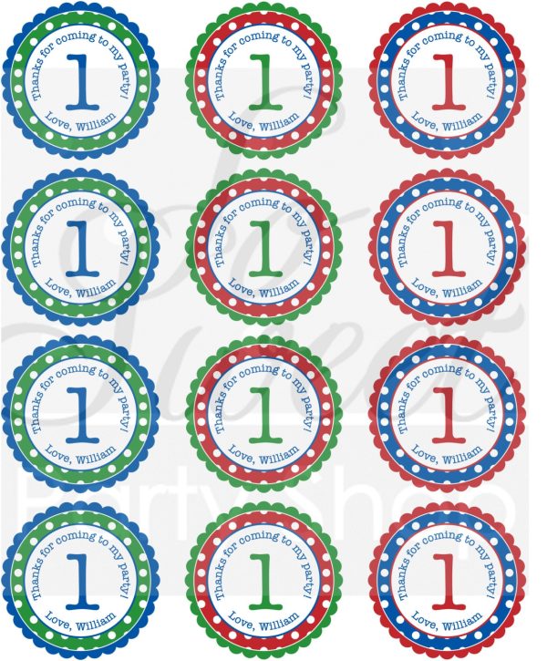 Birthday Party Favor Sticker Labels - Polka Dot Set - Image 4